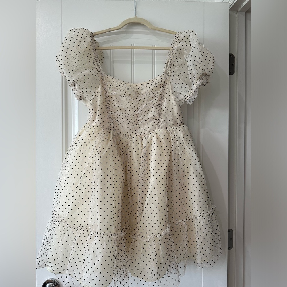 JOYFOLIE CREAM BABY DOLL DRESS